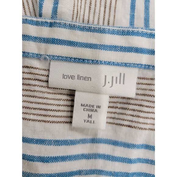 J. Jill Love Linen Linen Dress Women's Size MT Sleeveless Striped Sheath Pockets - Picture 13 of 13